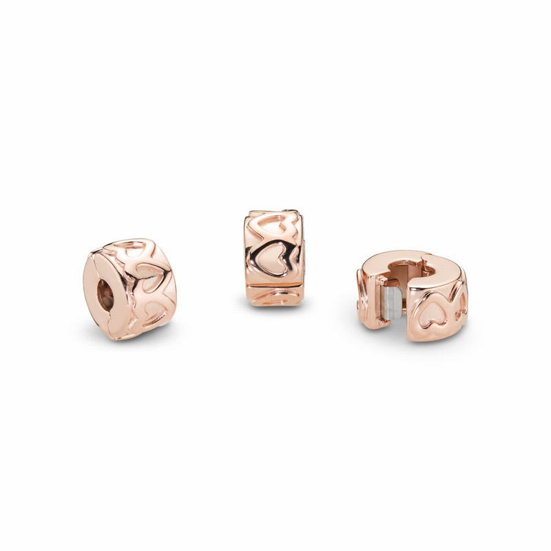 Pandora Australia Rose™ Row of Hearts Clip Charm | RGJFZV825